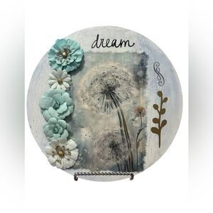 Hand Crafted Floral wooden hanging sign